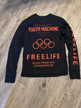 Youth Machine Bixel Freelife T-Shirt Mens XS Skrillex EDM Black Long Sleeve